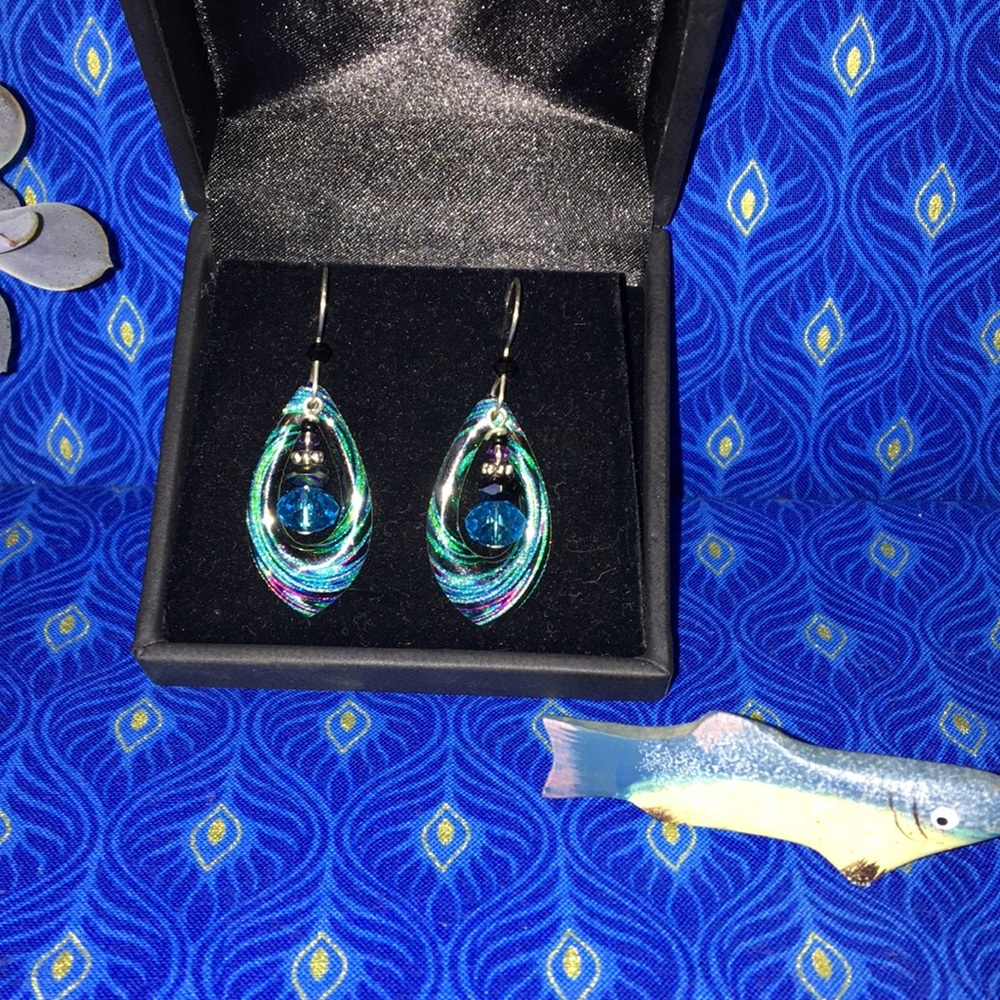 “Galaxy” handmade beaded earrings